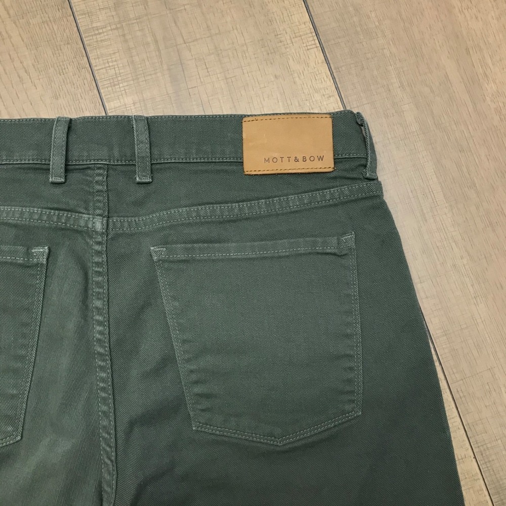 Mott & Bow Jeans Mens Size 35 X 32 Straight Mercer Moss Green Denim Stretch - Picture 9 of 14